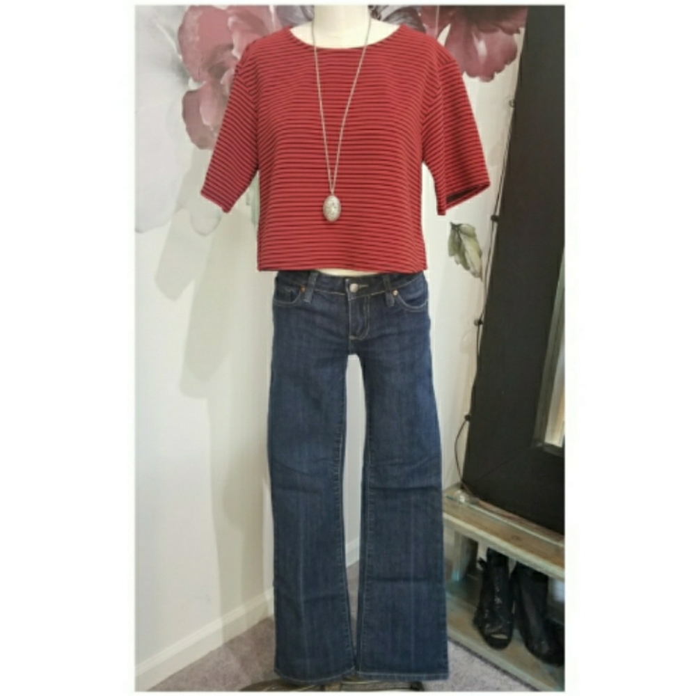 7 For All Mankind Dark Blue Straight Leg Jeans